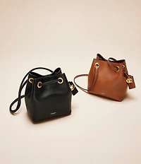 COACH Jade Leather Drawstring Bucket Bag