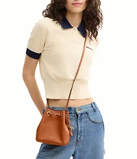 COACH Jade Leather Drawstring Bucket Bag