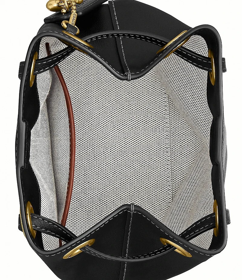 COACH Jade Leather Drawstring Bucket Bag