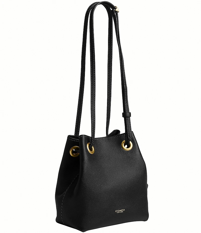 COACH Jade Leather Drawstring Bucket Bag