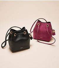 COACH Jade Leather Drawstring Bucket Bag