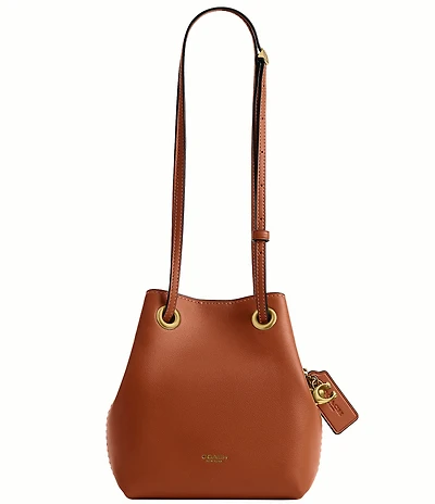 COACH Jade Leather Drawstring Bucket Bag