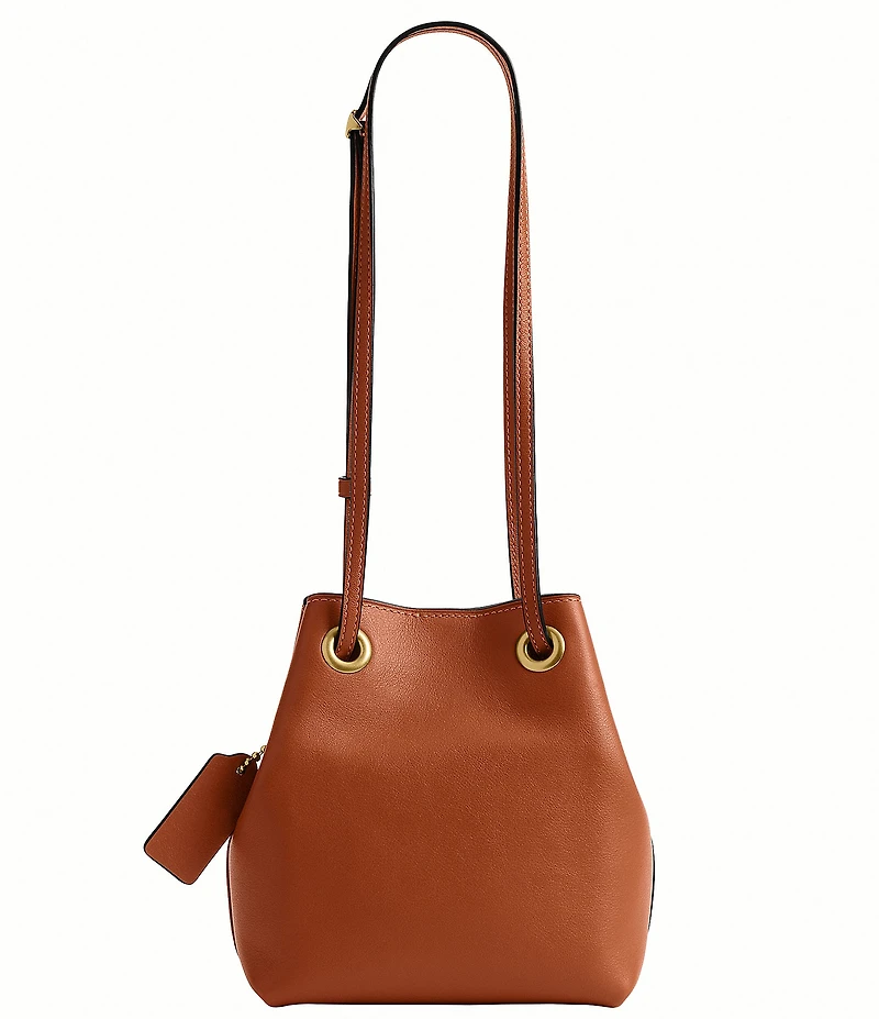 COACH Jade Leather Drawstring Bucket Bag