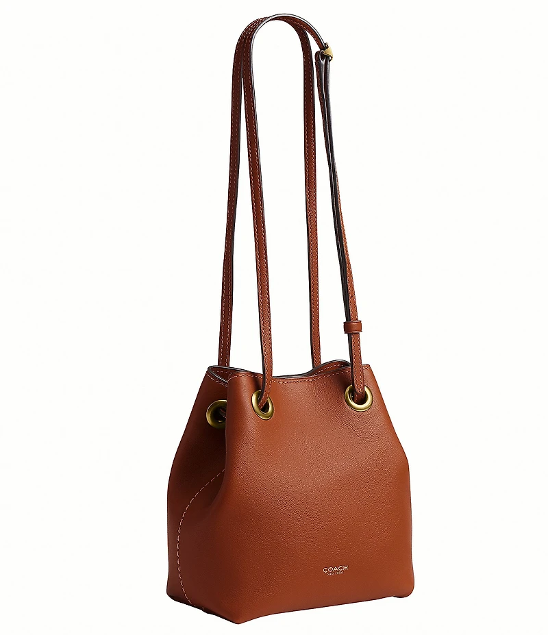 COACH Jade Leather Drawstring Bucket Bag