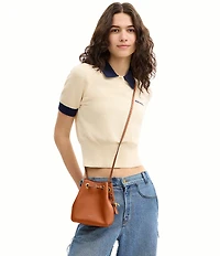 COACH Jade Leather Drawstring Bucket Bag