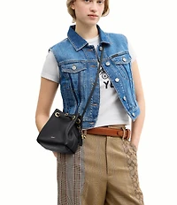 COACH Jade Leather Drawstring Bucket Bag