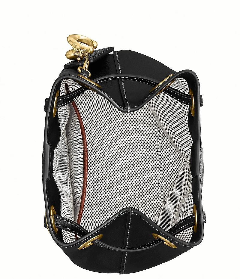 COACH Jade Leather Drawstring Bucket Bag