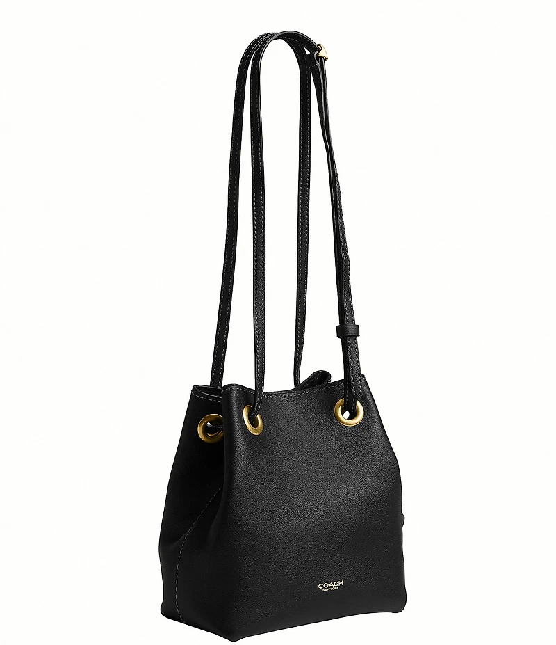 COACH Jade Leather Drawstring Bucket Bag