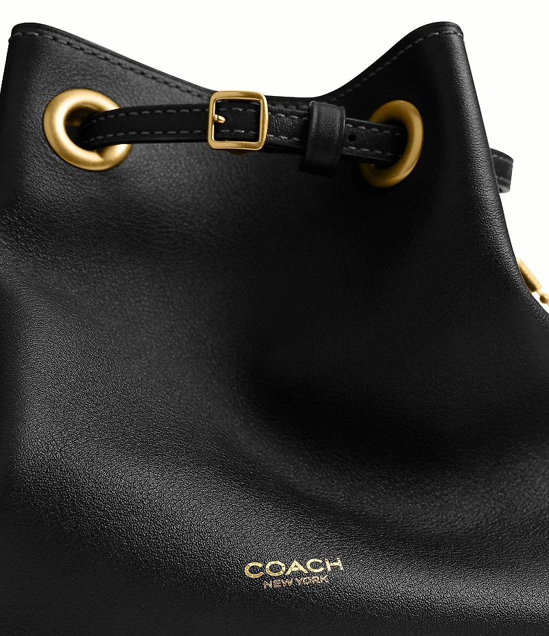 COACH Jade Leather Drawstring Bucket Bag