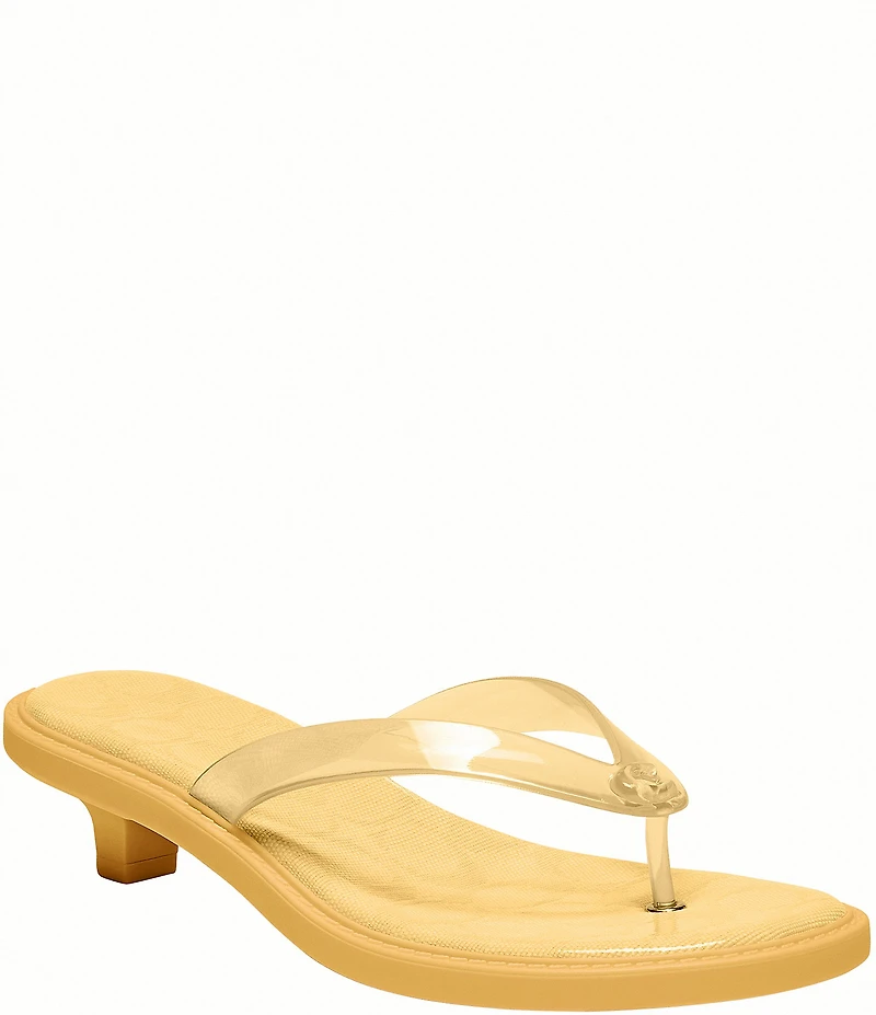 COACH Jelly Thong Kitten Heel Slide Sandals
