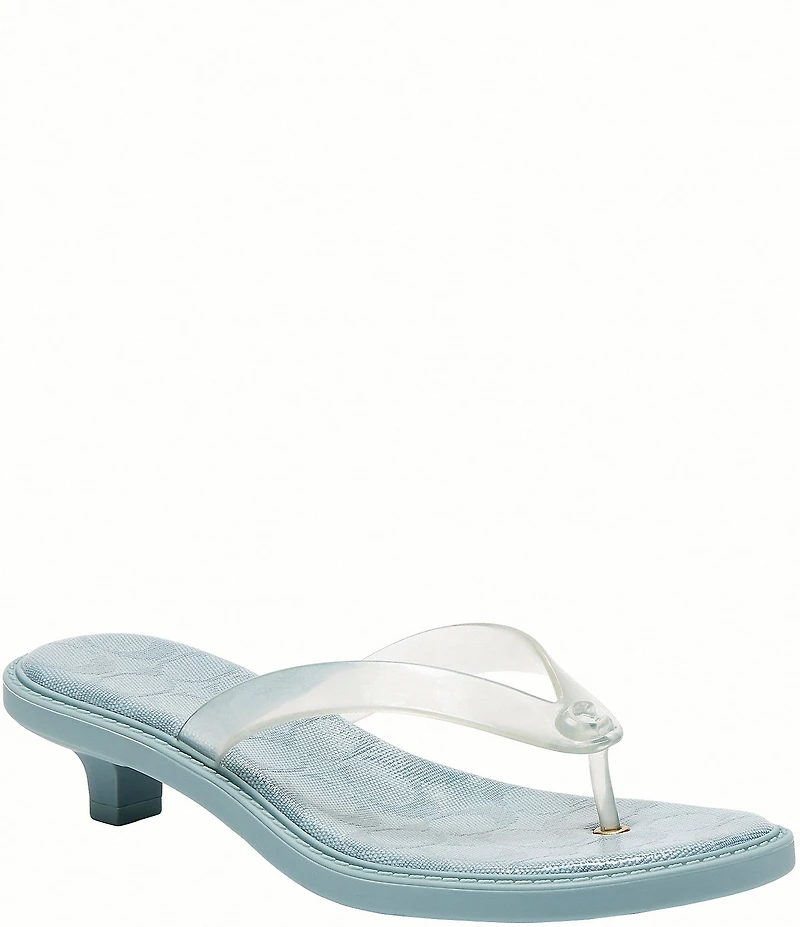 COACH Jelly Thong Kitten Heel Slide Sandals