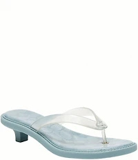 COACH Jelly Thong Kitten Heel Slide Sandals