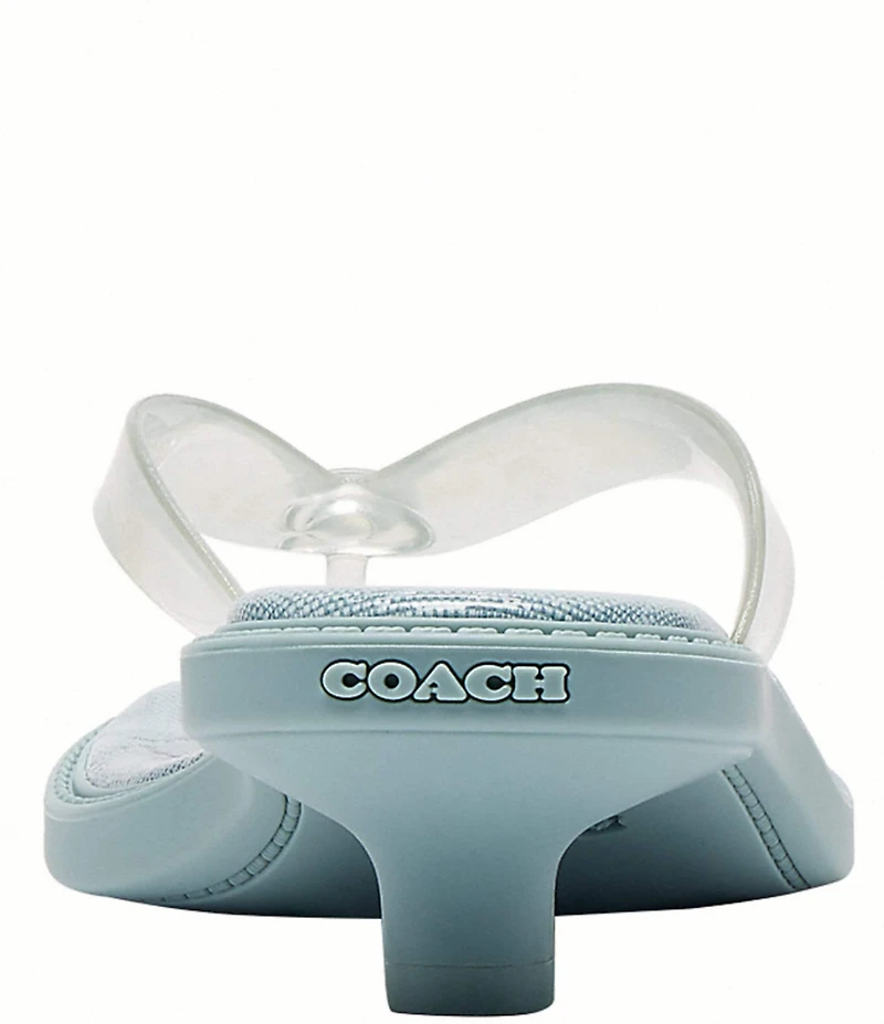 COACH Jelly Thong Kitten Heel Slide Sandals