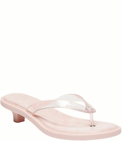 COACH Jelly Thong Kitten Heel Slide Sandals