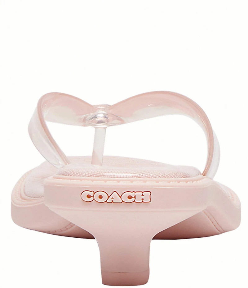 COACH Jelly Thong Kitten Heel Slide Sandals