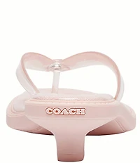 COACH Jelly Thong Kitten Heel Slide Sandals