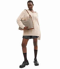 COACH Juliet 38 Signature Logo Jacquard Shoulder Bag