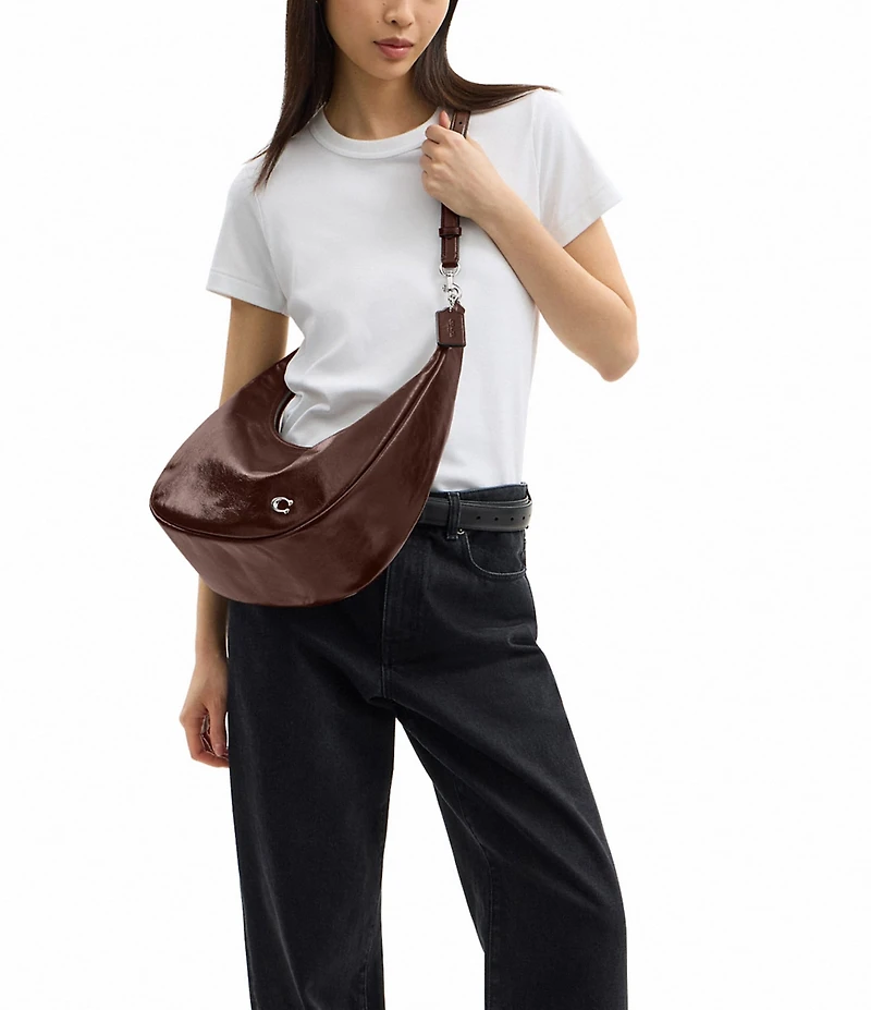 COACH Juliet Glazed Leather Hobo Sling Bag