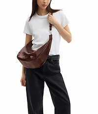 COACH Juliet Glazed Leather Hobo Sling Bag