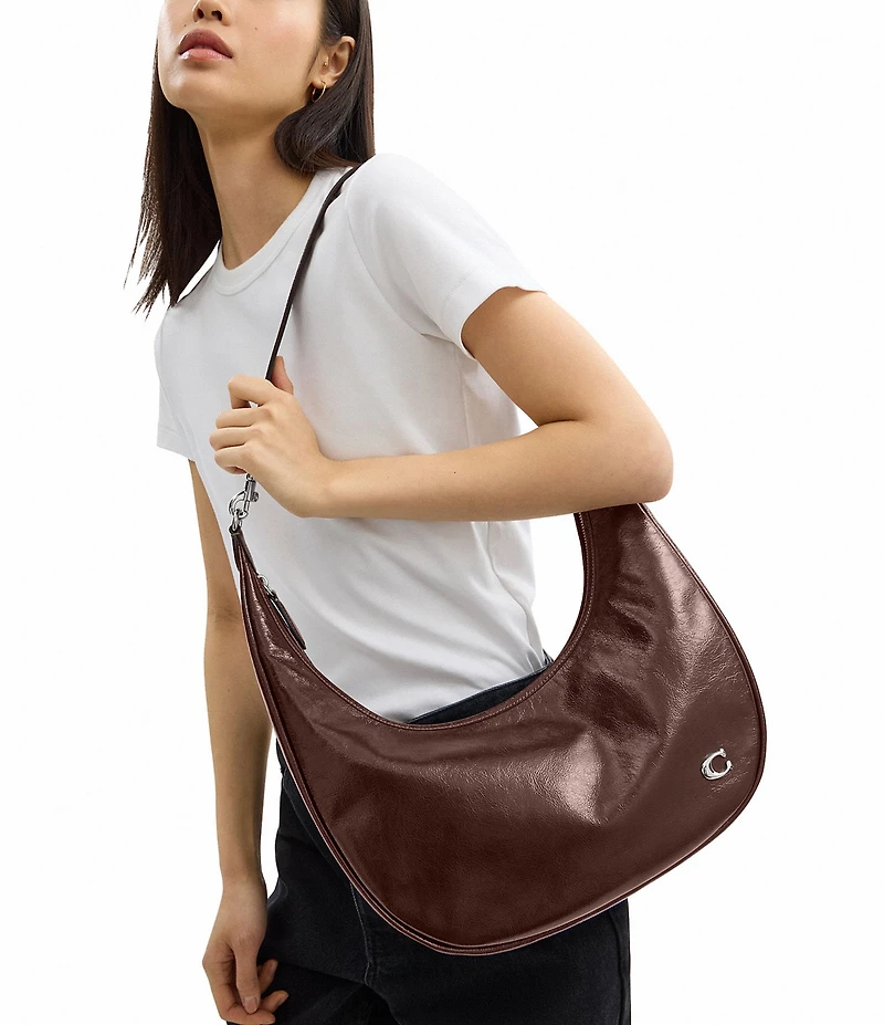 COACH Juliet Glazed Leather Hobo Sling Bag