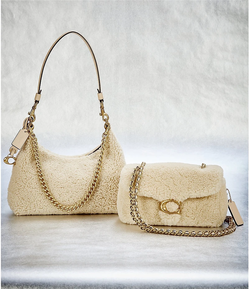 COACH Juliet Shearling Shoulder Bag 25