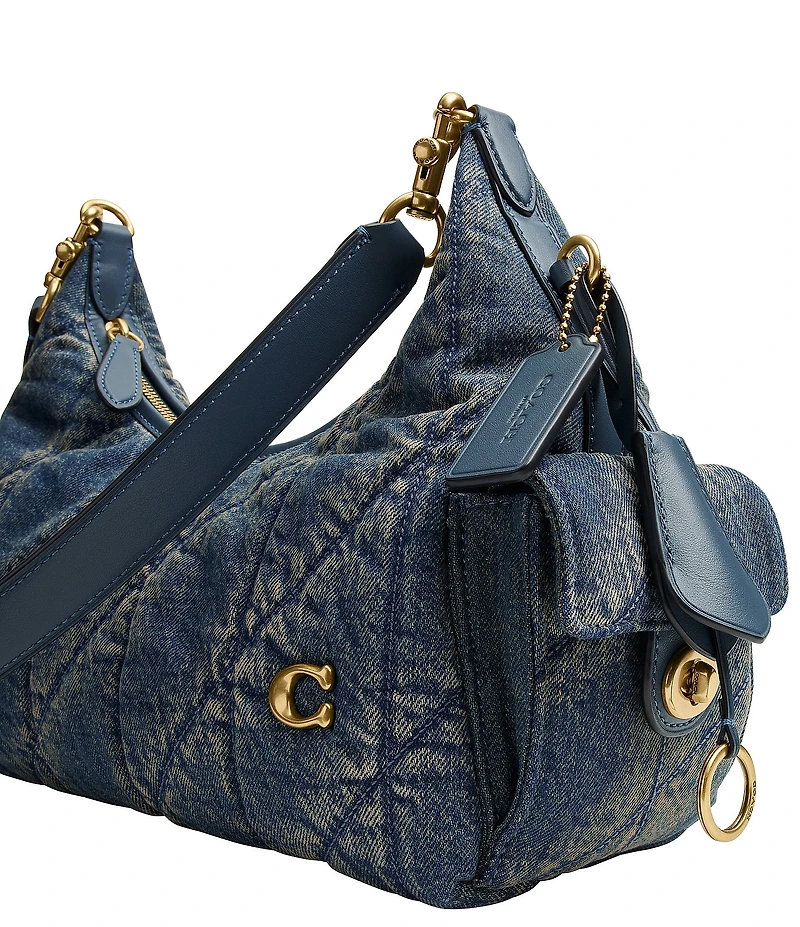 COACH Juliet Soft Quilted Loved Denim Pocket Bag 30