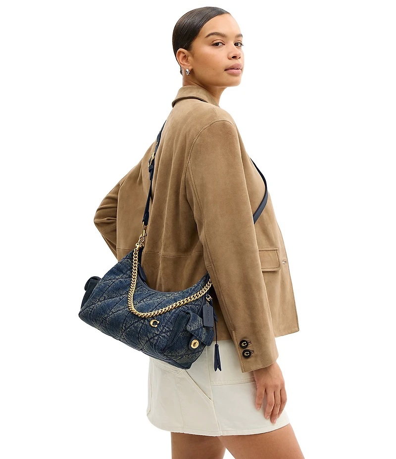 COACH Juliet Soft Quilted Loved Denim Pocket Bag 30