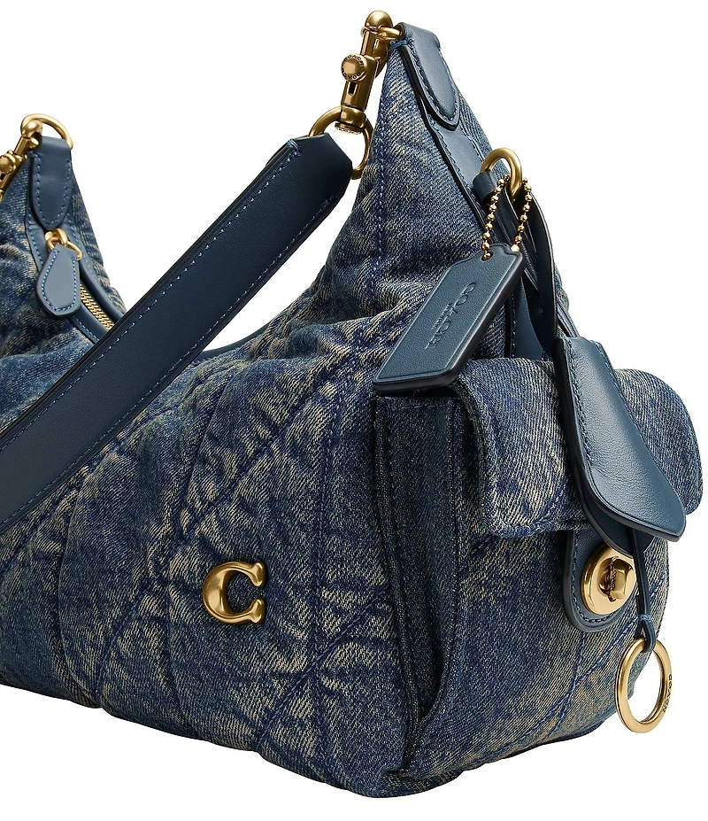 COACH Juliet Soft Quilted Loved Denim Pocket Bag 30