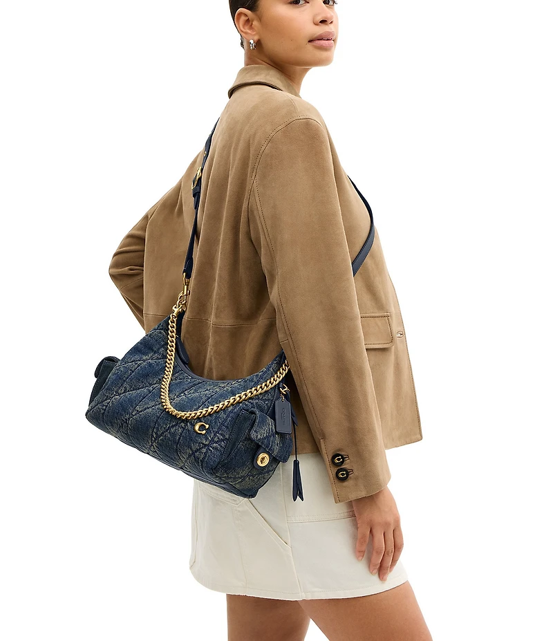 COACH Juliet Soft Quilted Loved Denim Pocket Bag 30