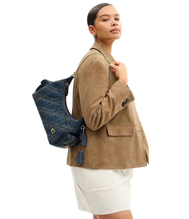 COACH Juliet Soft Quilted Loved Denim Pocket Bag 30