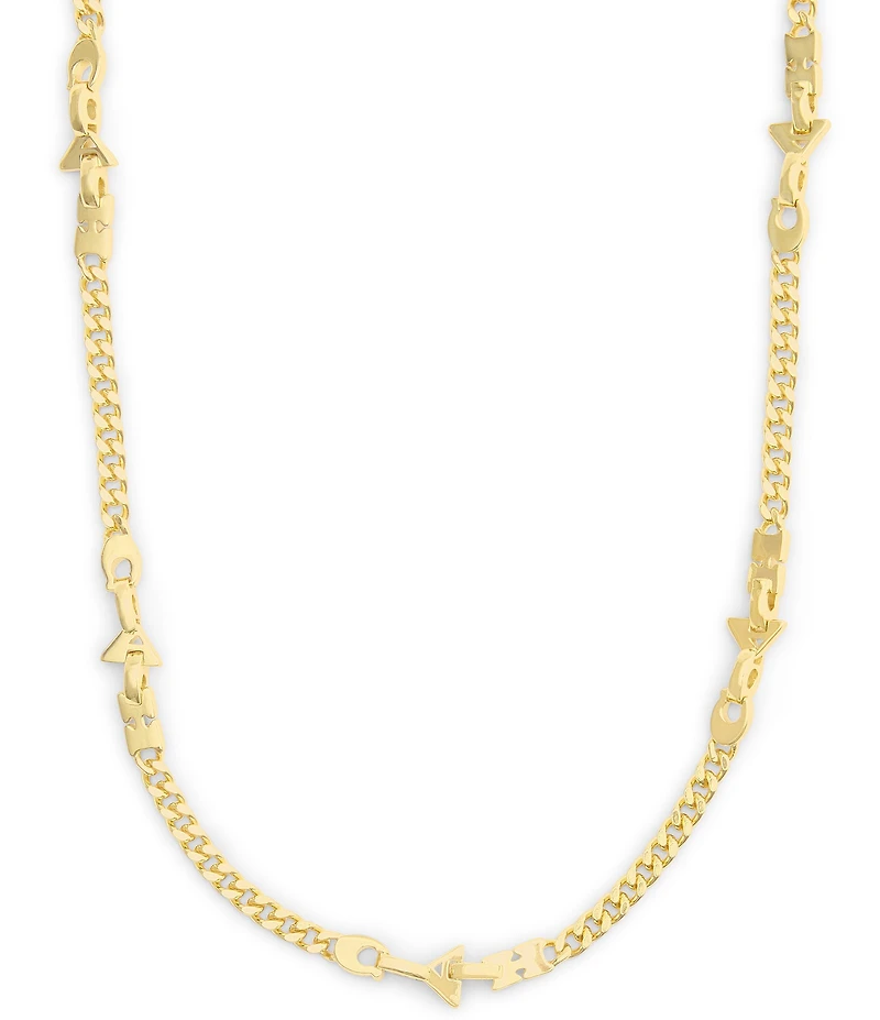 COACH Jumbled Signature Logo Link Collar Necklace