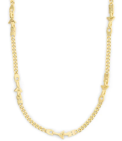 COACH Jumbled Signature Logo Link Collar Necklace