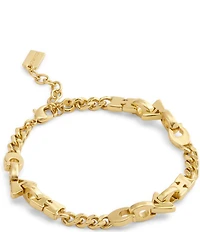 COACH Jumbled Signature Logo Link Line Bracelet