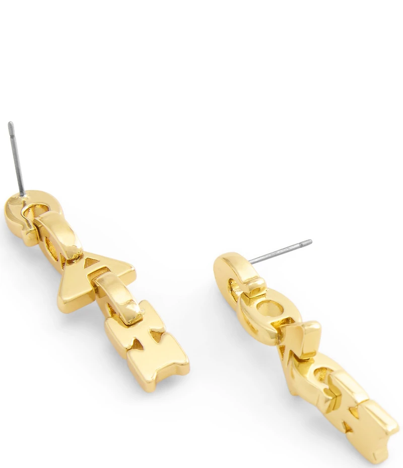 COACH Jumbled Signature Logo Link Linear Earrings