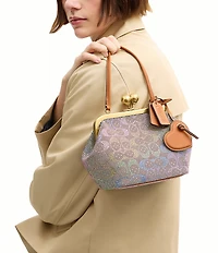 COACH Crystal Signature Jacquard Kisslock Frame Bag 16