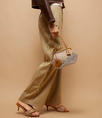 COACH Crystal Signature Jacquard Kisslock Frame Bag 16