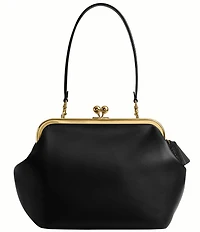 COACH Kisslock 27 Leather Frame Shoulder Bag