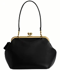 COACH Kisslock 27 Leather Frame Shoulder Bag