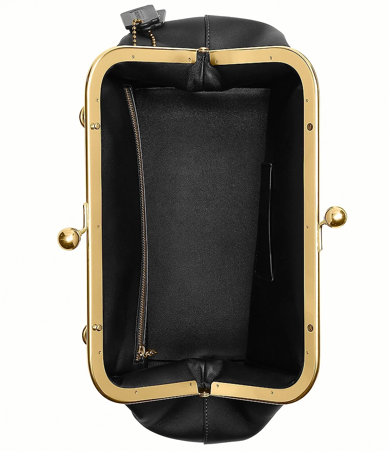 COACH Kisslock 27 Leather Frame Shoulder Bag