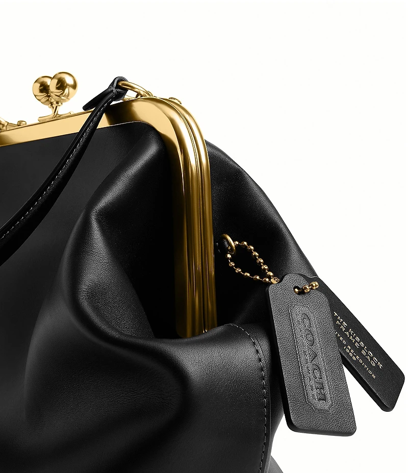 COACH Kisslock 27 Leather Frame Shoulder Bag
