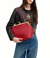 COACH Kisslock 27 Leather Frame Shoulder Bag