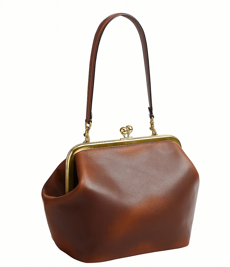 COACH Kisslock 27 Loved Leather Frame Shoulder Bag