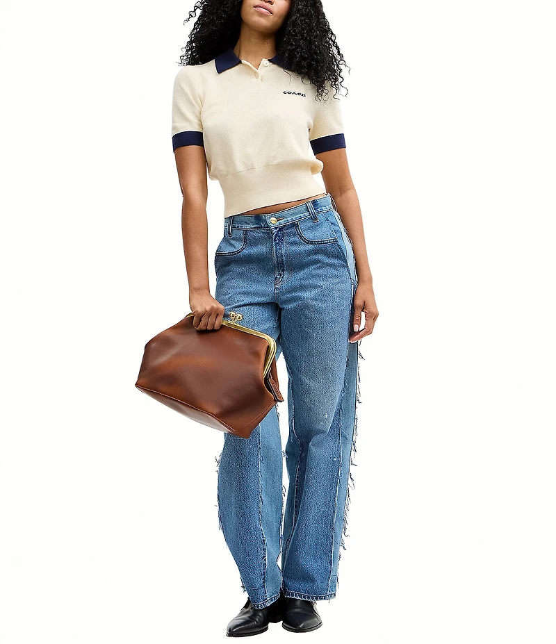 COACH Kisslock 27 Loved Leather Frame Shoulder Bag