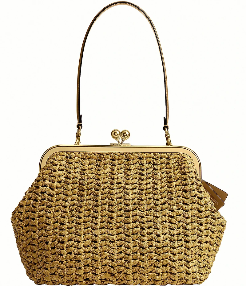 COACH Kisslock 27 Straw Frame Bag