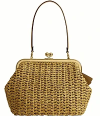 COACH Kisslock 27 Straw Frame Bag