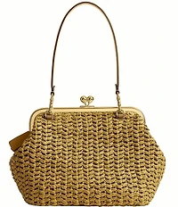 COACH Kisslock 27 Straw Frame Bag