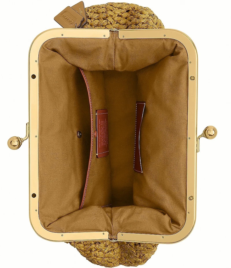 COACH Kisslock 27 Straw Frame Bag