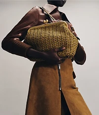 COACH Kisslock 27 Straw Frame Bag