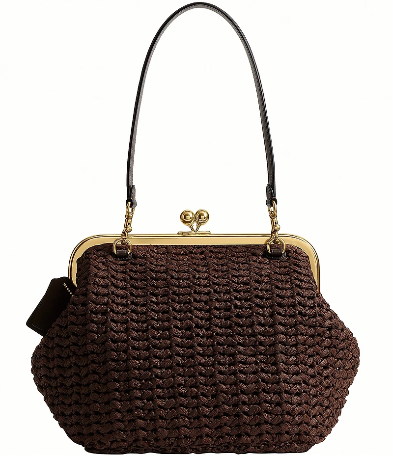 COACH Kisslock 27 Straw Frame Bag