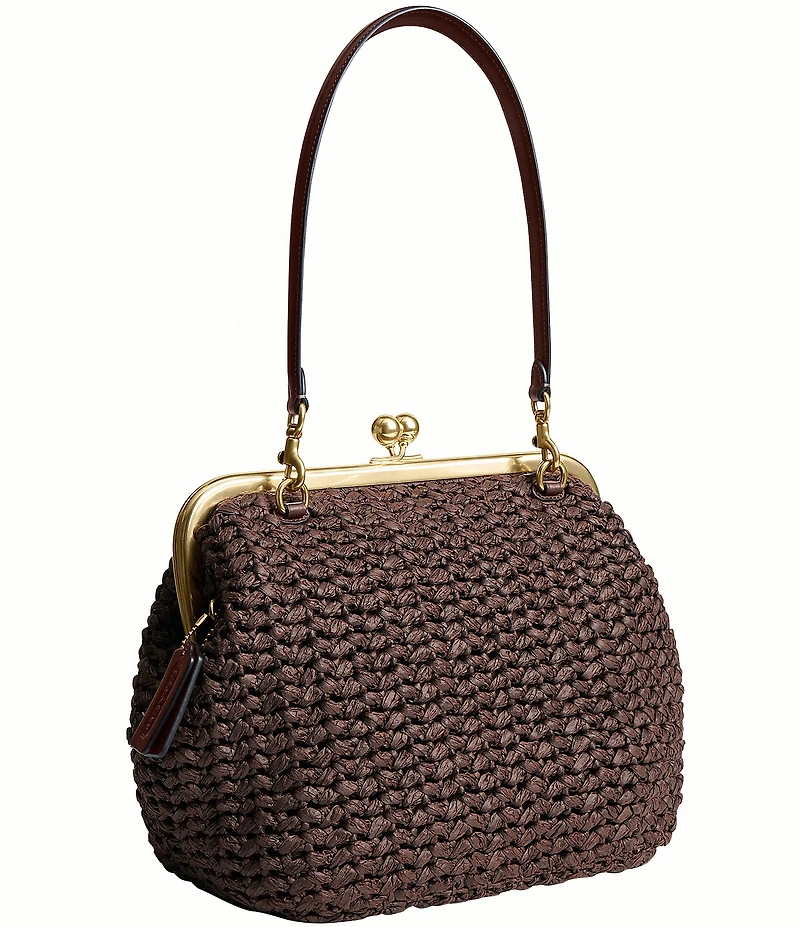 COACH Kisslock 27 Straw Frame Bag